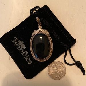 Silver and Black stone pendant